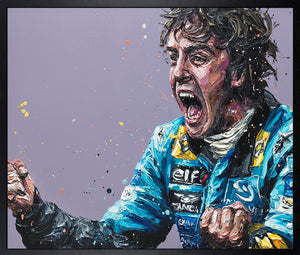 2005 Screaming Alonso Framed Print on Canvas by Artist Paul Oz