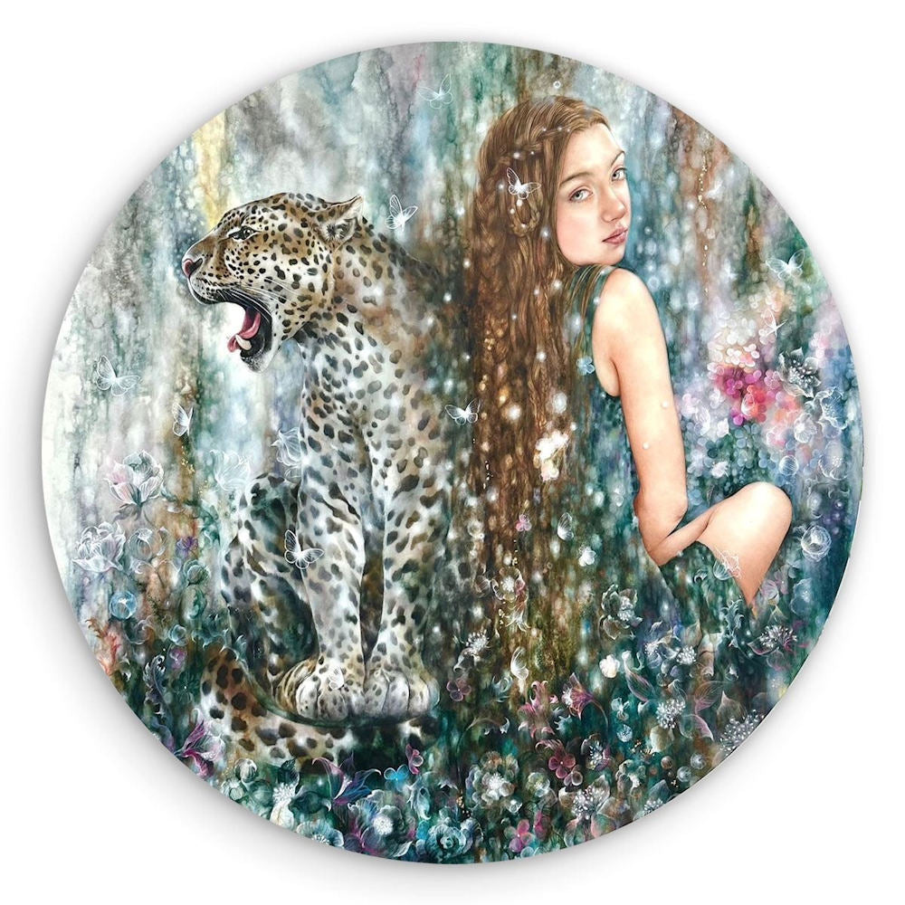 Leopardess Mixed Media Print by Artist Kerry Darlington