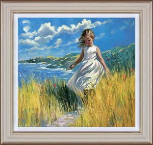 A Coastal Stroll Framed Canvas on Board by Sherree Valentine Daines