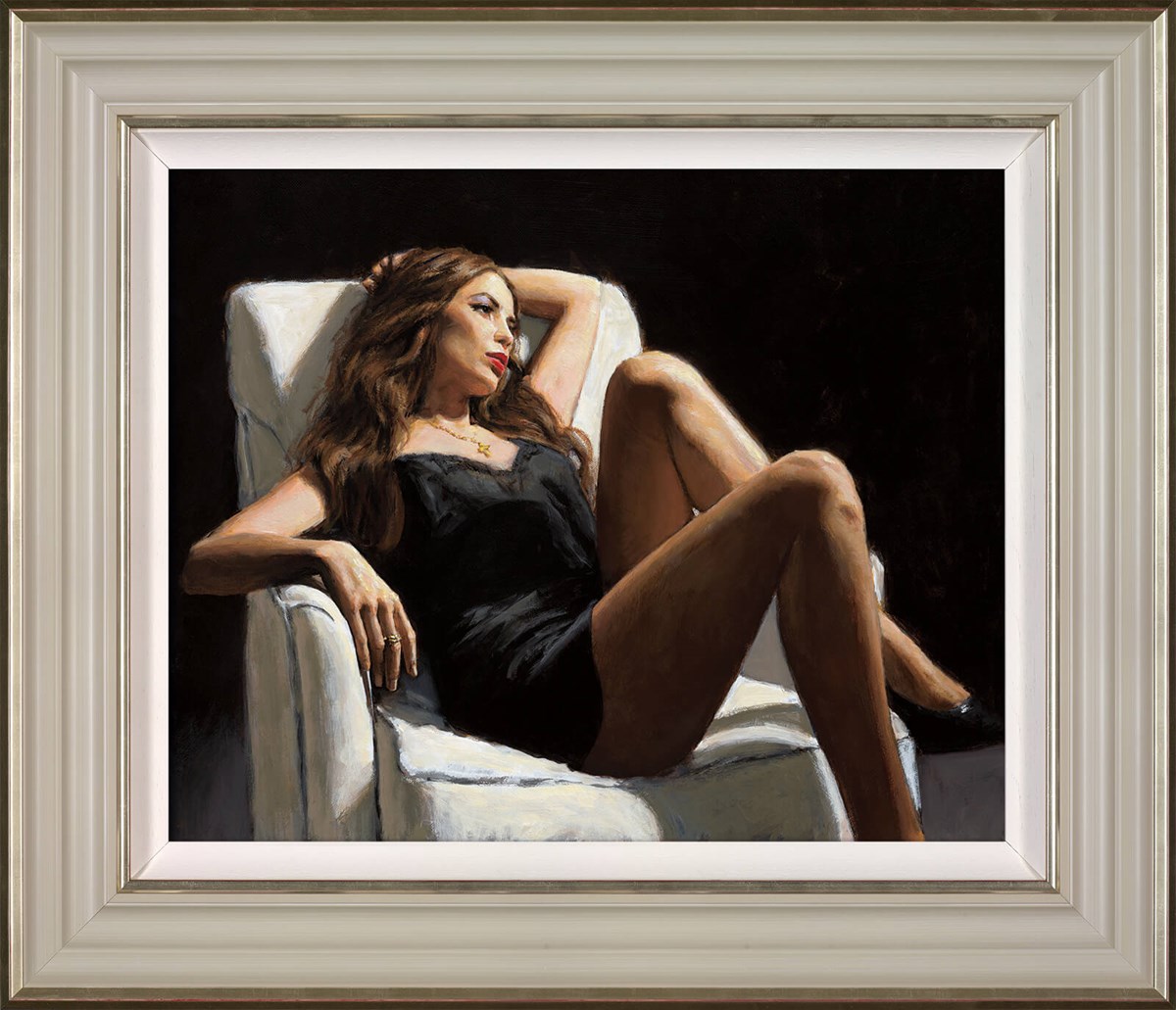 At The Four Seasons I Framed Canvas on Board by Artist Fabian Perez