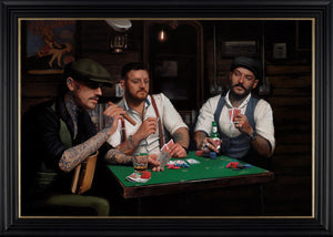 Back at The Gentleman and Rogues Club Framed Print on Board by Artist Vincent Kamp