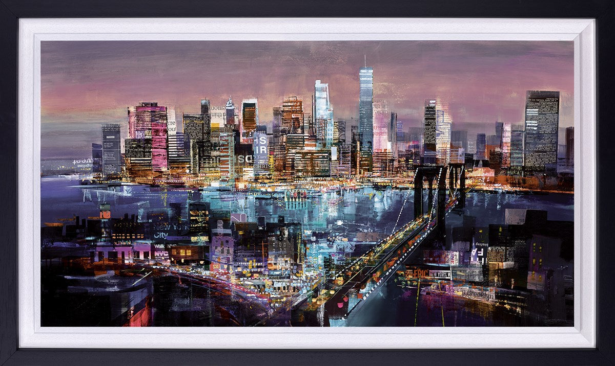 Big City Lights Framed Print on Board by Artist Tom Butler