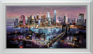 Big City Lights Framed Print on Board by Artist Tom Butler