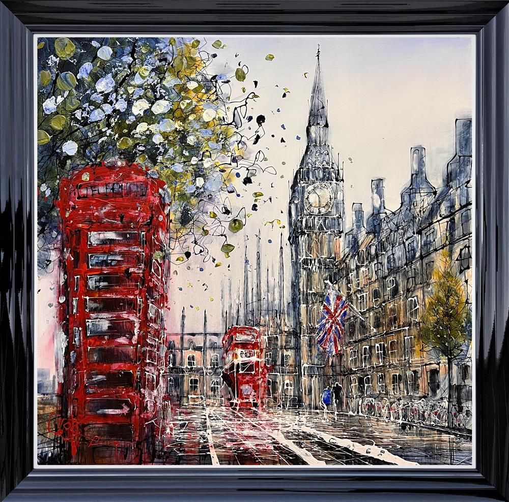 Calling Westminster Framed Canvas on Board by Artist Nigel Cooke