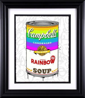 Campbells Rainbow Soup Framed Print on Paper by Artist JJ Adams