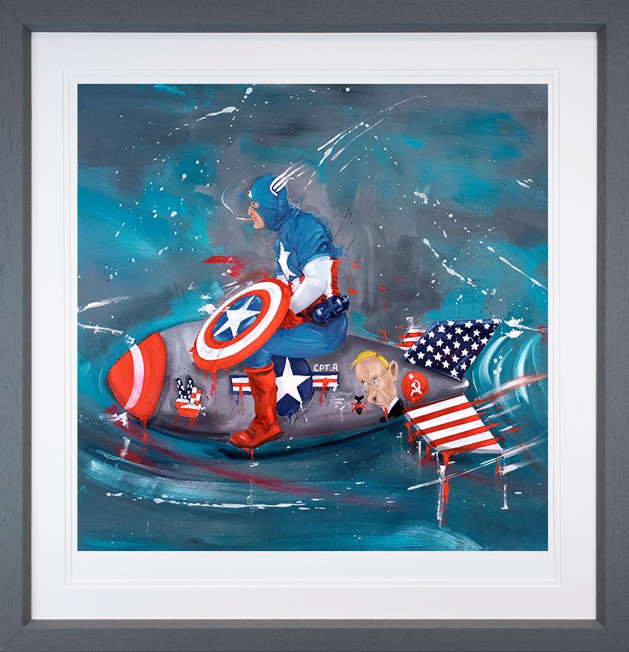 Captain Bomber Framed Print on Paper by Artist Wild Seeley