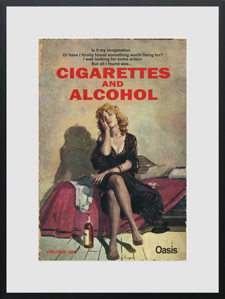 Cigarettes And Alcohol Framed Print on Paper by Artist Linda Charles