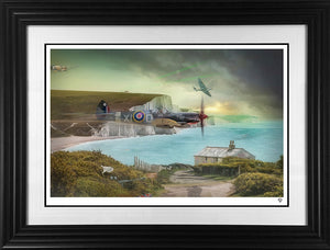 Cliff Top Scramble Framed Print on Paper by Artist JJ Adams