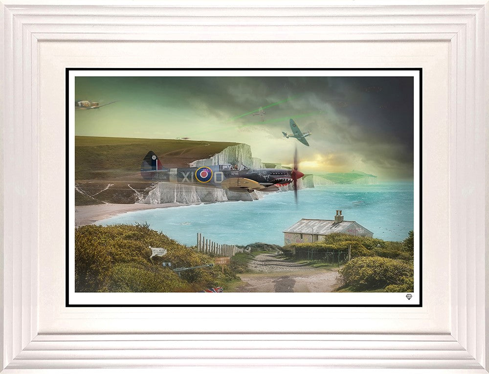 Cliff Top Scramble Framed Print on Paper by Artist JJ Adams