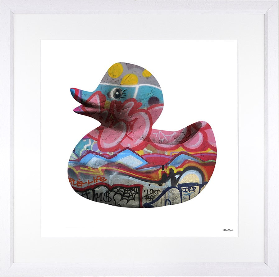 Duck And Cover Framed Print on Paper by Artist Monica Vincent