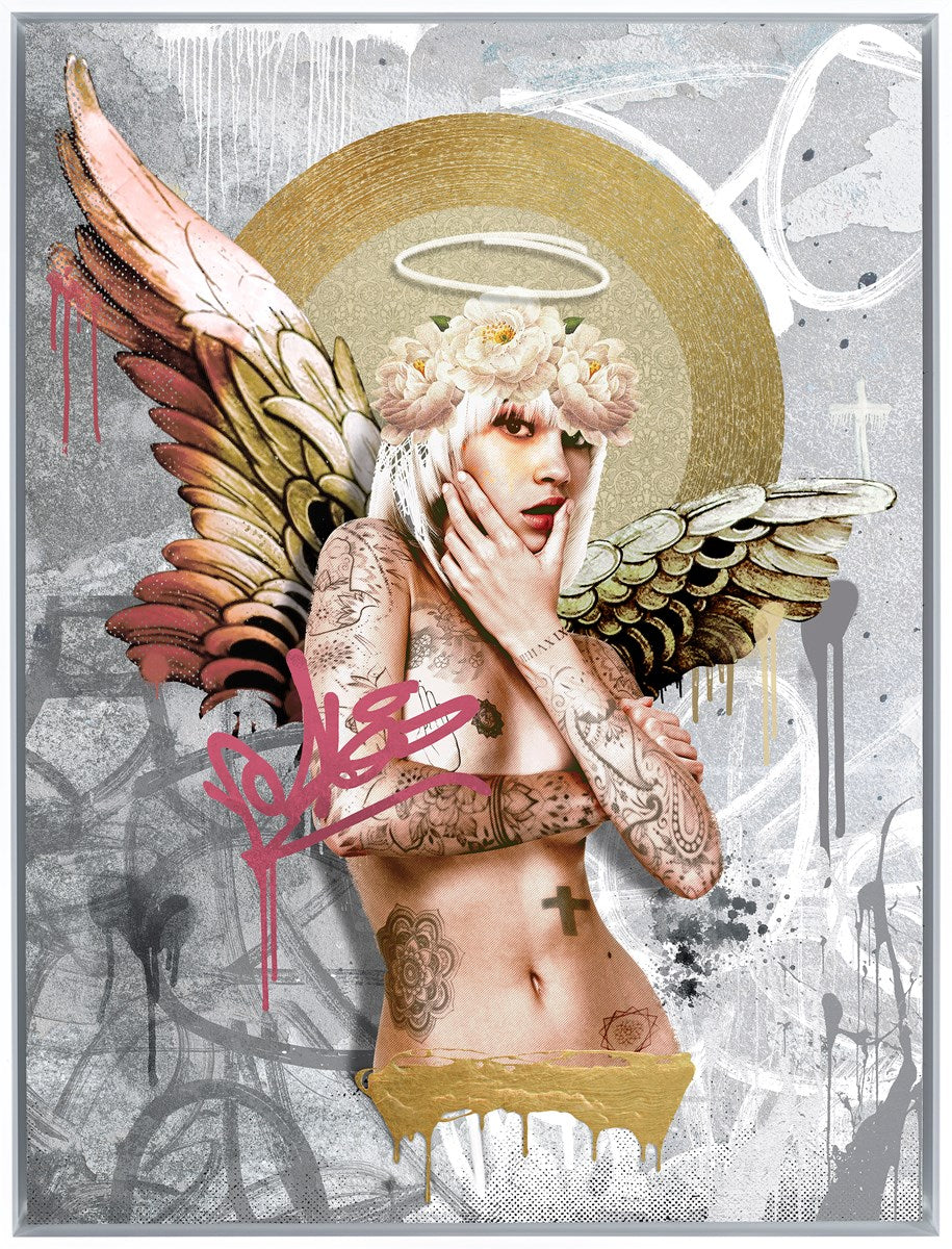 Fallen Angel Framed Edition on Aluminium by Artist Matt Herring