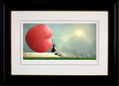 Feed The Birds Framed Print on Paper by Artist Mackenzie Thorpe