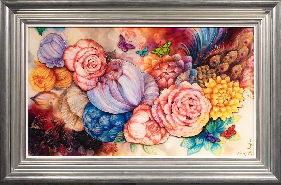 Floral Framed Mixed Media Print by Artist Kerry Darlington