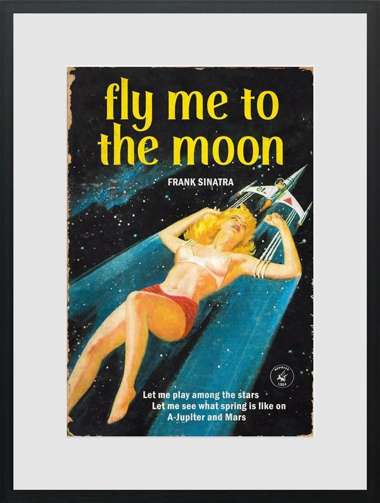 Fly Me To The Moon - Frank Sinatra Framed Print on Paper by Artist Linda Charles