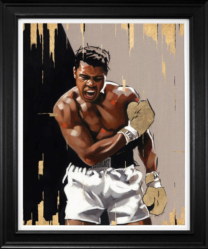 Golden Gloves Framed Hand Finished Print on Board by Artist Richard Blunt