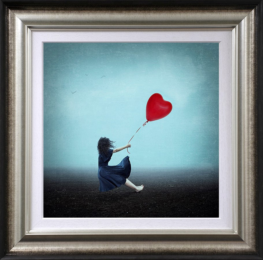 Holding Onto Her Heart Framed Print on Paper by Artist Michelle Mackie