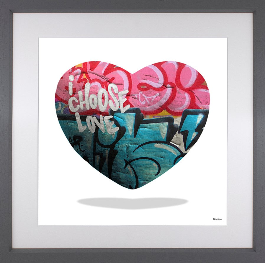 I Choose Love Framed Print on Paper by Artist Monica Vincent