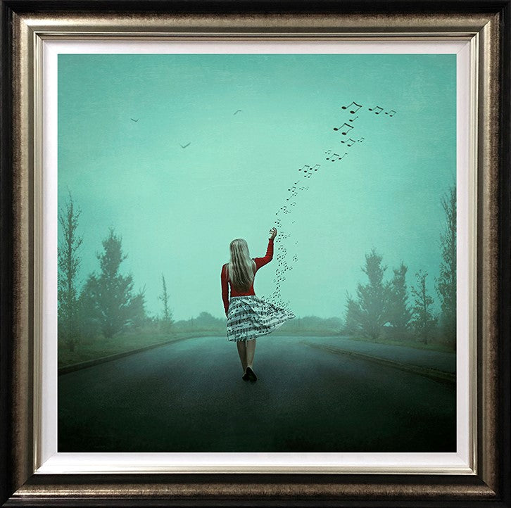 In Step To Her Own Soundtrack Framed Print on Paper by Artist Michelle Mackie