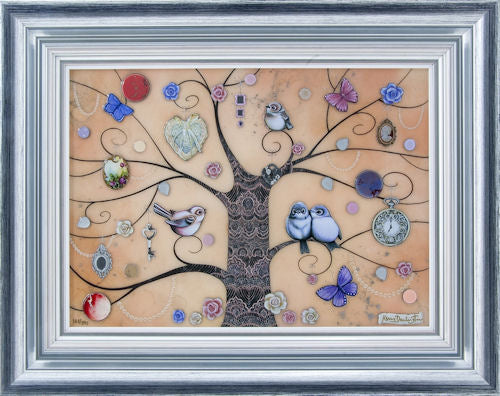 Lace Tree Framed Mixed Media Print by Artist Kerry Darlington