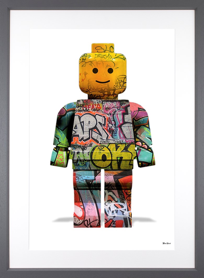 Lego Man Framed Print on Paper by Artist Monica Vincent