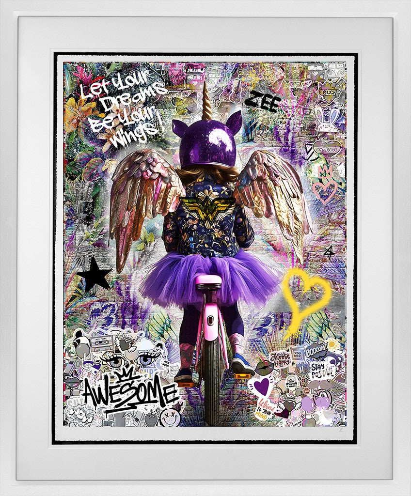 Let Your Dreams Be Your Wings Framed Print on Paper by Artist Zee