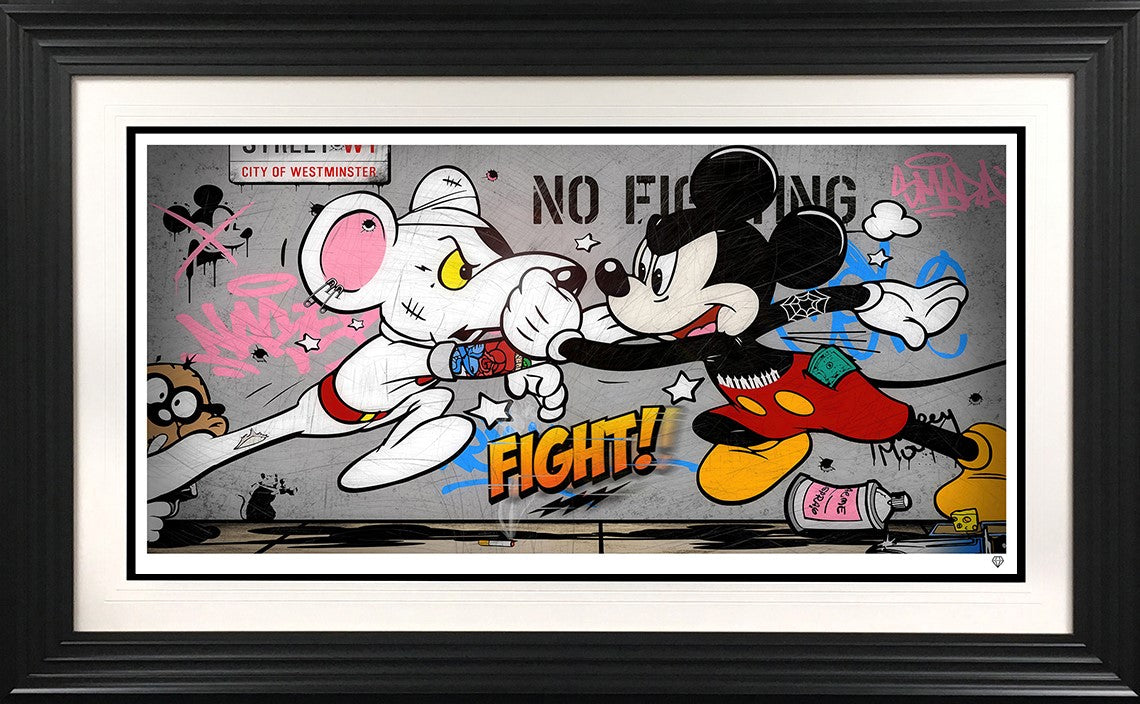 Mouse Fight II Framed Print on Paper by Artist JJ Adams