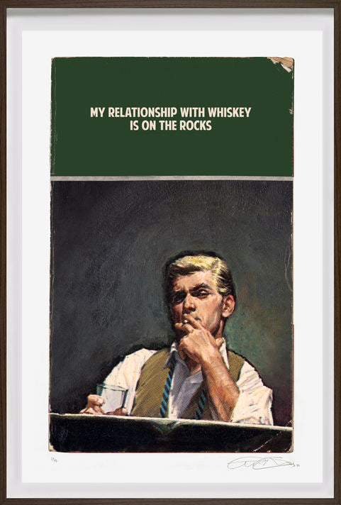 My Relationship With Whiskey Framed Print on Paper By Artists The Connor Brothers