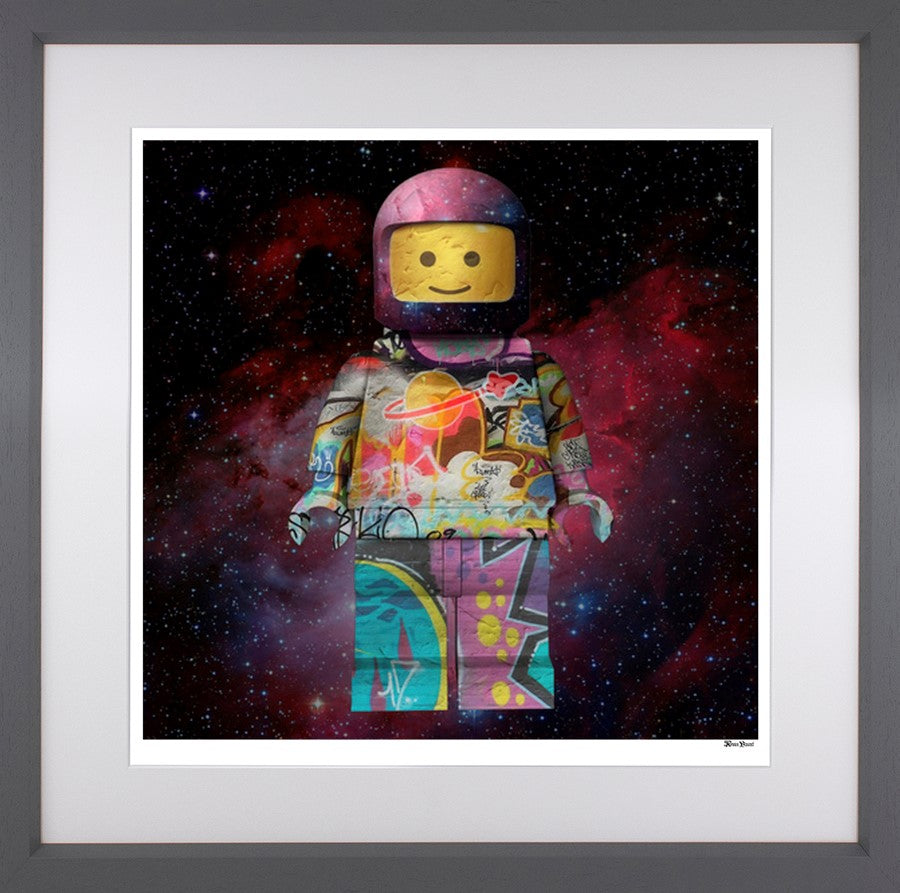 One Small Brick For Man Cosmic Framed Print on Paper by Artist Monica Vincent