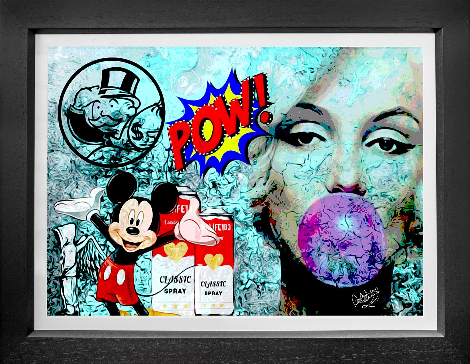 Pow Framed Print on Board by Artist #Onelife