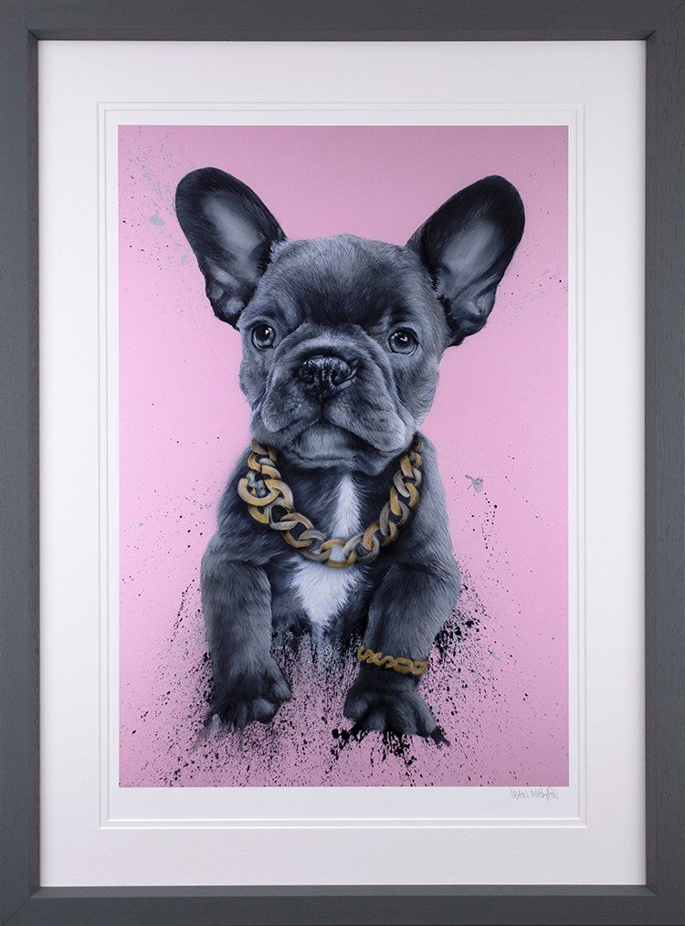 Priviledged Pooch  Framed Print on Paper by Artist Dean Martin (The Mad Artist)