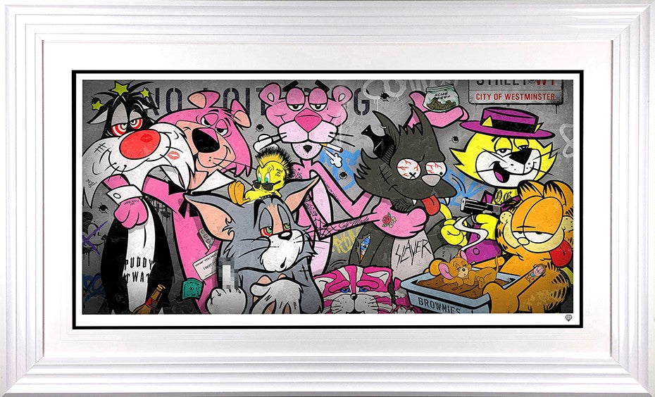 Pussay Patrol Framed Print on Paper by Artist JJ Adams