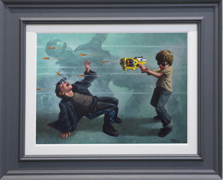 Rodger The Dodger Framed Canvas on Board by Artist Craig Davison