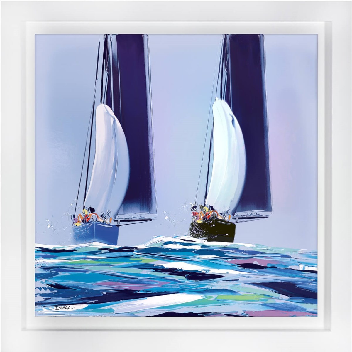 Sailing Into The Blue Framed Paper on Board by Artist Duncan Macgregor 