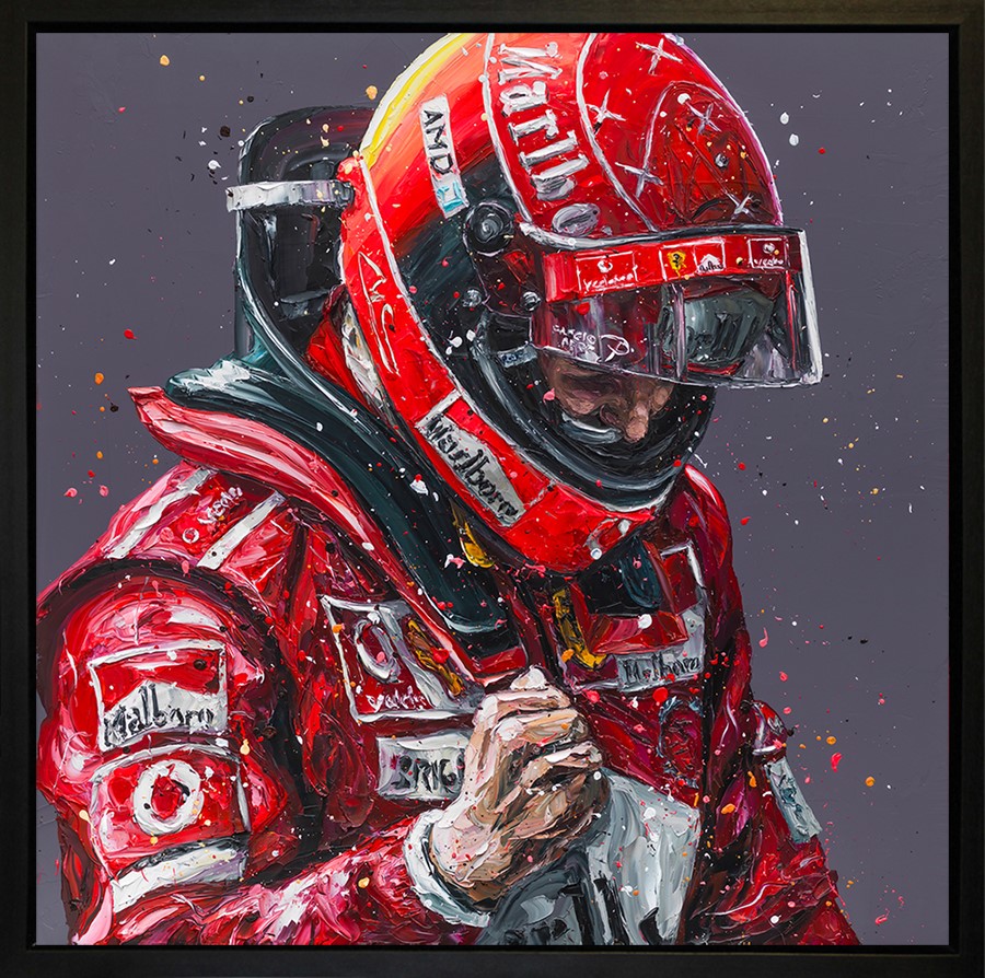 Schumacher Celebration, Framed Hand Embellished Box Canvas Print by Artist Paul Oz