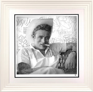 Smoking Gun James Dean Framed Print on Paper by Artist JJ Adams