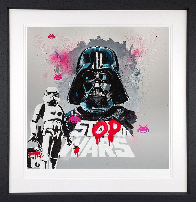 Stop Wars Framed Paper Edition by Artist Mr J