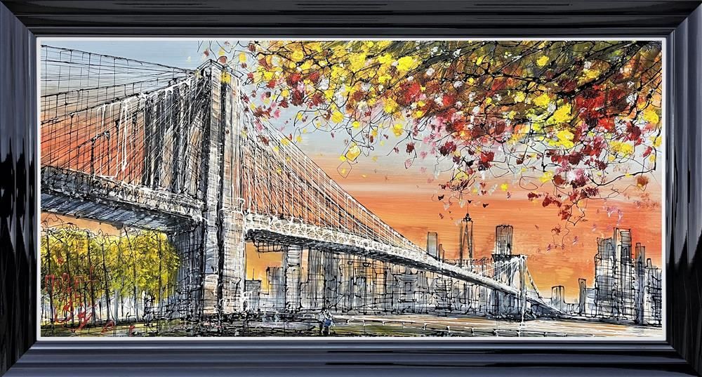 Sunrise Over Manhattan Framed Canvas on Board by Artist Nigel Cooke