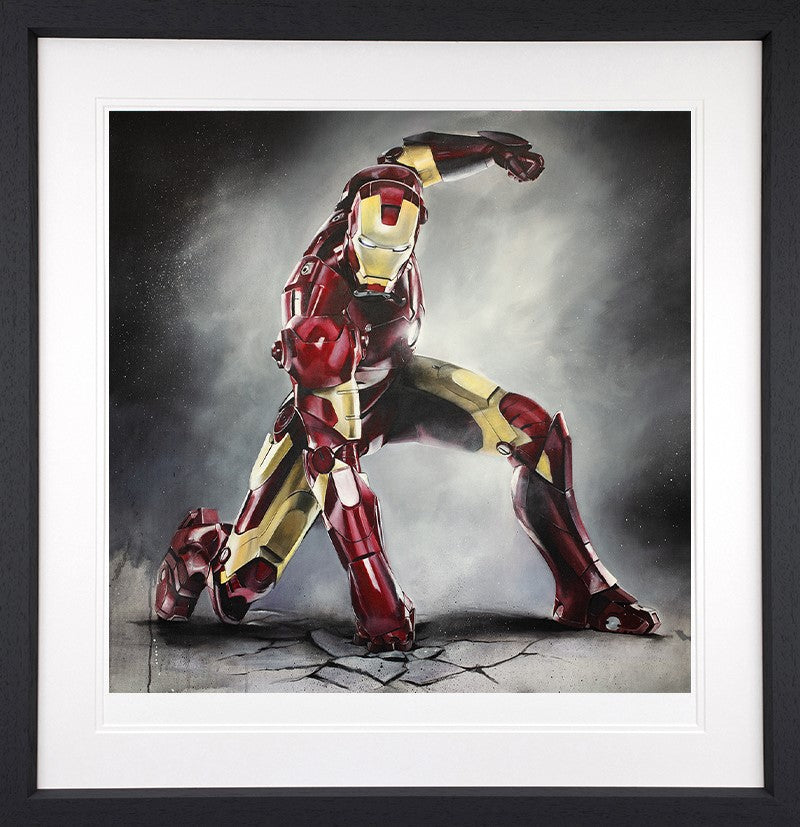 Super Hero Landing Framed Paper Edition by Artist Mr J