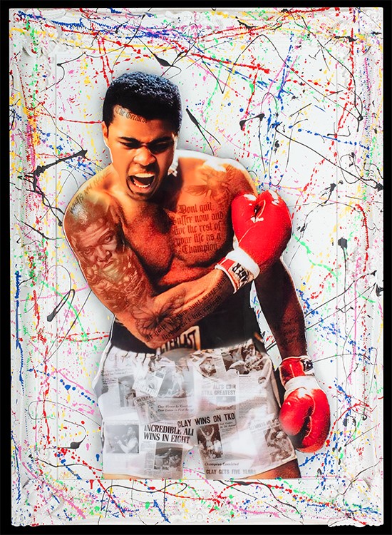 The Greatest White Edition Framed Mixed Media Print on Board By Artist Ghost