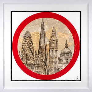 Through London's Eye Framed Print on Paper by Artist Chess 