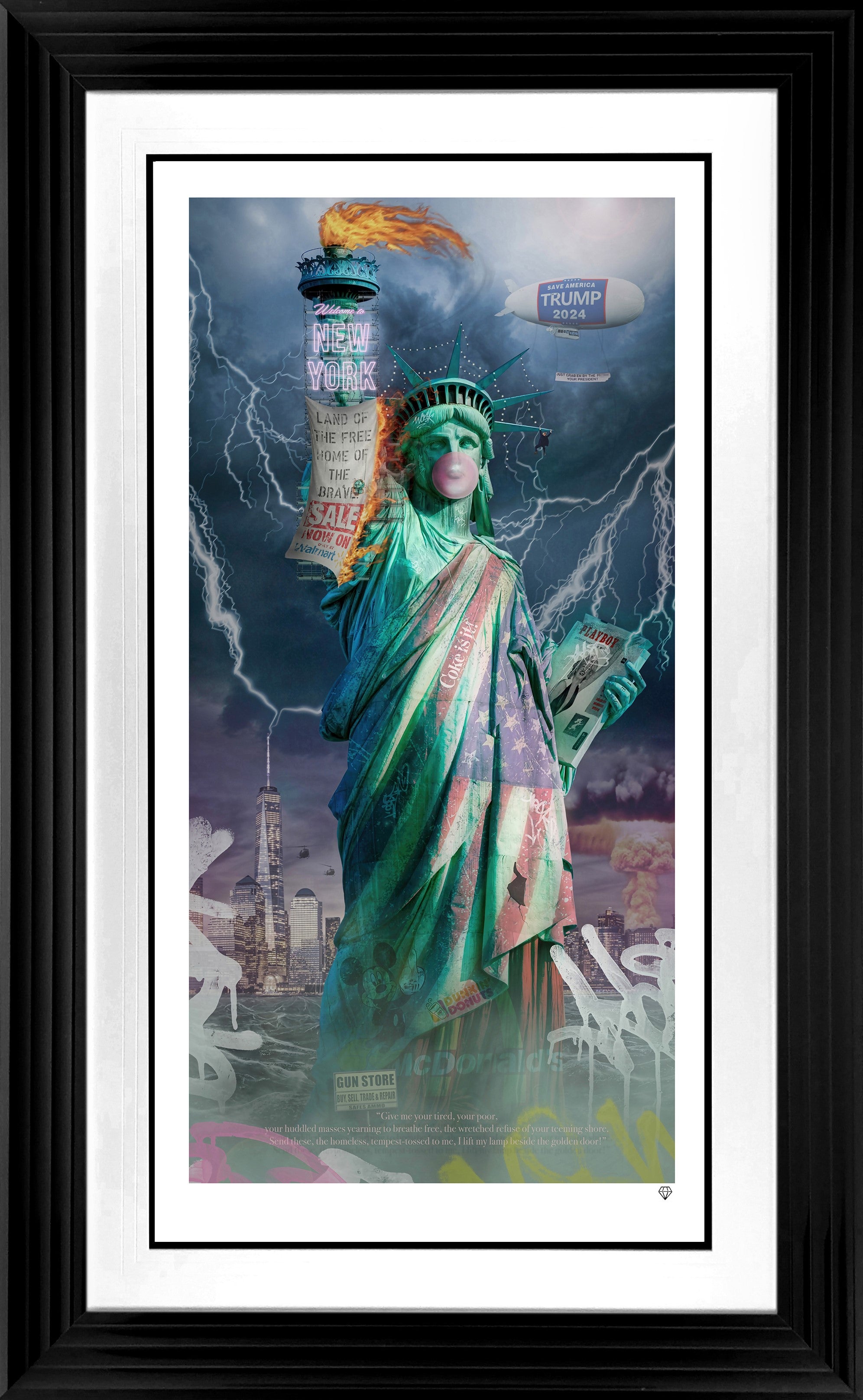 Trumps Liberty Framed Print on Paper by Artist JJ Adams