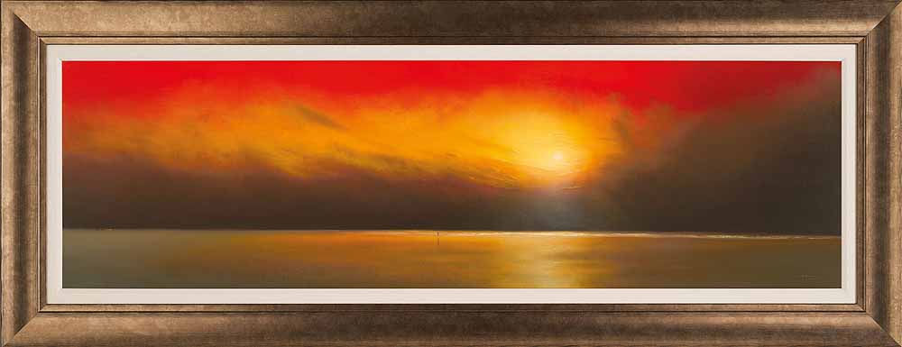 Underneath a Red Sky Framed Canvas on Board by Artist Lawrence Coulson