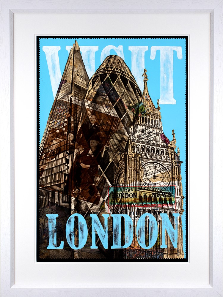 Visit London Framed Print on Paper by Artist Chess 