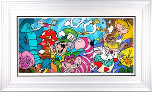 We're All Mad Here Framed Print on Paper by Artist JJ Adams