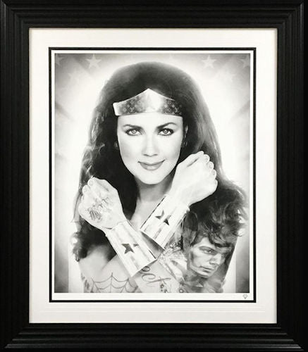 Wonda Woman Framed Print on Paper by Artist JJ Adams